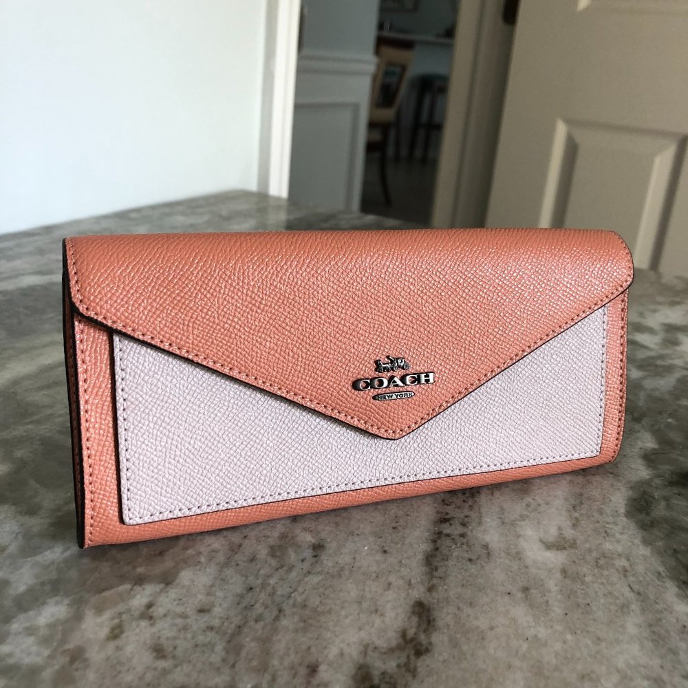 NWT Coach Soft Wallet In Colorblock